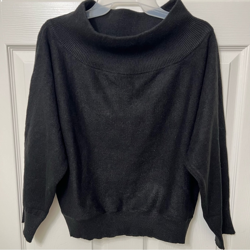 Active USA Womens Black Knit Pullover Sweater Soft Cozy Mock Neck Size Large NWT
